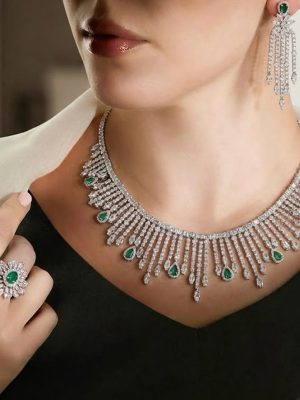 “Dew Drops” Emerald Set