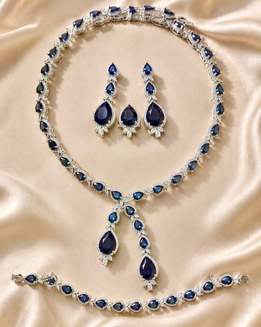 Luxury Royal Blue CZ Stones