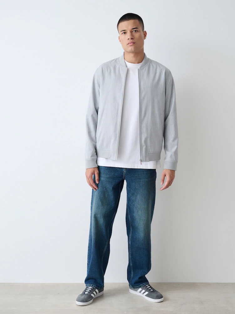Mid Blue Relaxed Fit Authentic Stretch Denim Jeans