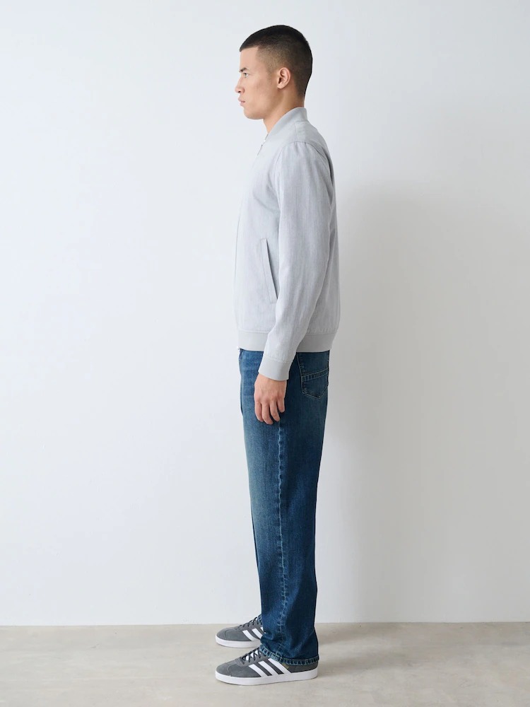 Mid Blue Relaxed Fit Authentic Stretch Denim Jeans
