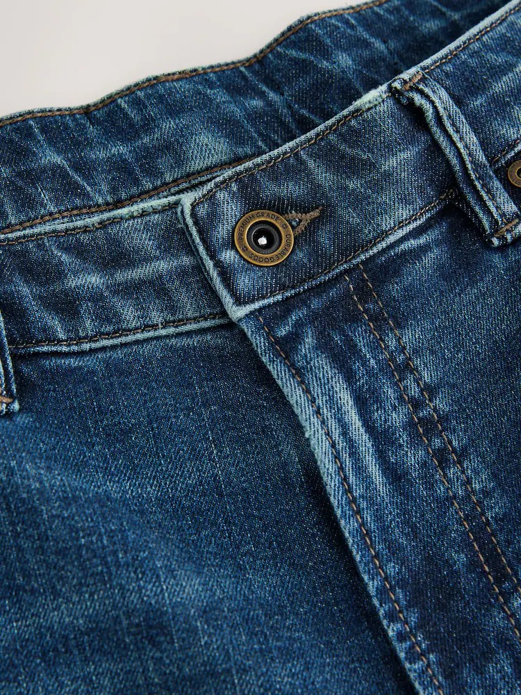 Mid Blue Relaxed Fit Authentic Stretch Denim Jeans